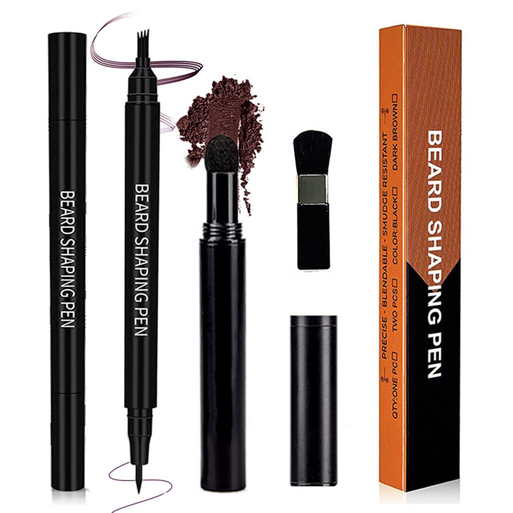 MAYCREATE Beard Pencil Filler for Men 2 in 1 Beard Pencil with Beard Filler Powder for Beard Styling, Sweat Proof Beard Pencil Filler Mustache Kit for Men Beard, Mustache, Eyebrows (dark brown) MAYCREATE Beard Pencil Filler for Men 2 in 1 Beard Pencil with Beard Filler Powder for Beard Styling, Sweat Proof Beard Pencil Filler Mustache Kit for Men Beard, Mustache, Eyebrows (dark brown)